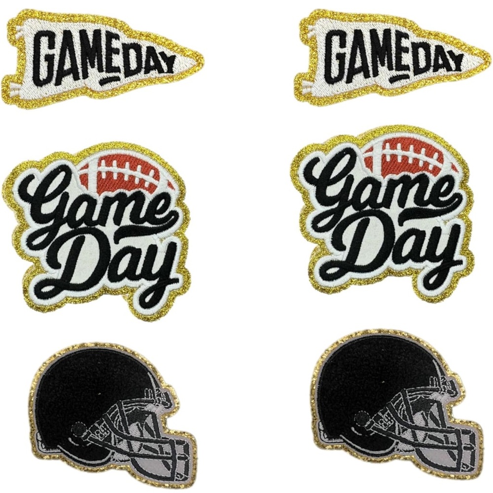 Game Day Embroidered Iron-On Patches Football Helmets